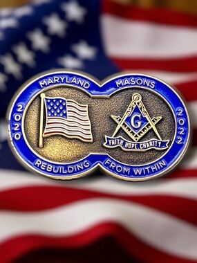 Masonic Grand Lodge AF and AM of Maryland Commemorative Coin Lapel Pin